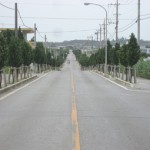 宮古島マラソンで使用される公認コース=12日、城辺加治道 宮古島マラソンで使用される公認コース=12日、城辺加治道